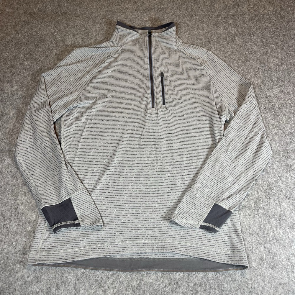 Lululemon‎ Pullover Mens L Gray Half Zip  Performance Thumb Hole Chest Pocket